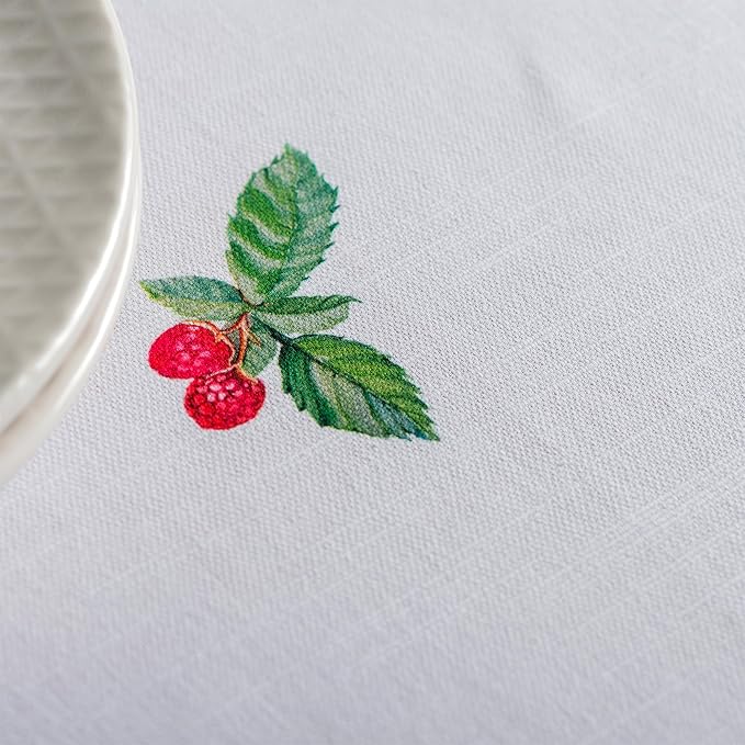 Maison d' Hermine Table Cloth Round Table 100% Cotton 69 Round Inches Tablecloth Reusable Decorative for Dining Kitchen Room Farmhouse Party Home Hotel Restaurant Spring Summer - Printemps