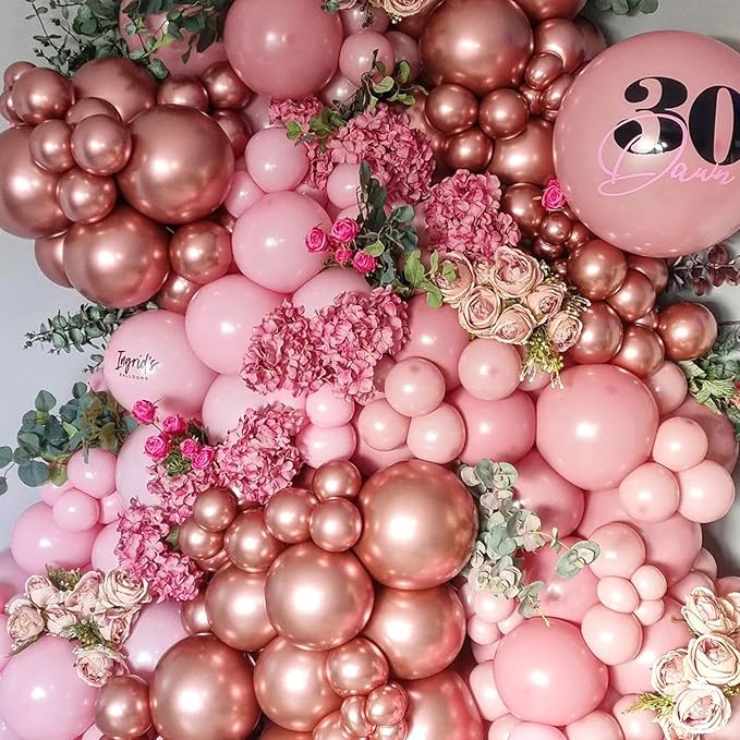 Pastel Pink Balloons, 113Pcs Baby Light Pink Balloons Different Sizes, 18/12/10/5 Inch Macaron Pastel Pink Balloon Garland Pink Latex Balloons for Birthday Baby Shower Gender Reveal Party Decorations