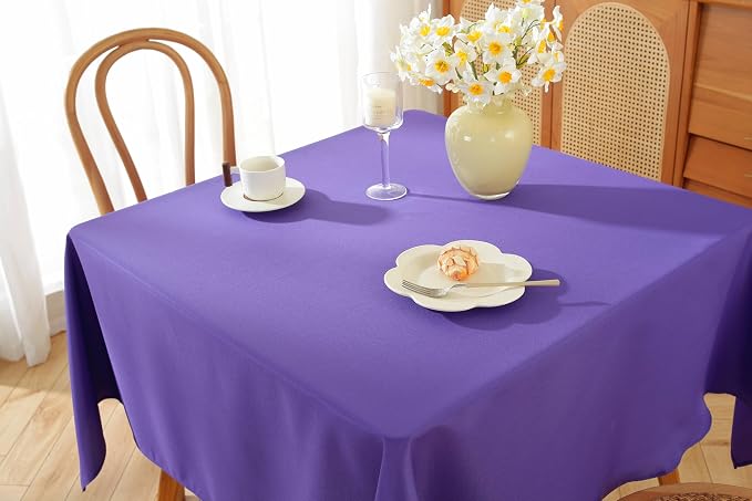 5 Pack Square Tablecloth 70 x 70 Inch Purple Tablecloth, Polyester Fabric Washable Table Cloth for Home, Party, Wedding or Restaurant Use.
