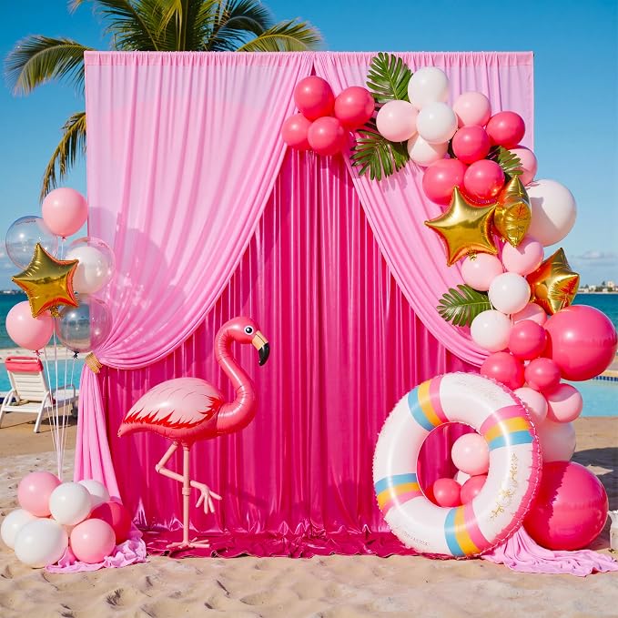 40x10 ft Wrinkle Free Hot Pink Sequin Backdrop Curtain for Parties-Thick Not Fall-Off Glitter Fuchsia Backdrop Drapes-8 Panels 5x10ft Shimmer Photo Back Drop Cloth for Wedding Birthday Photography