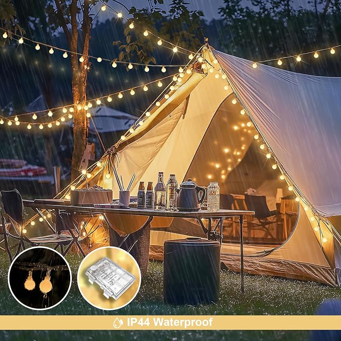JMEXSUSS Globe Battery Operated Christmas Lights Indoor, 100 LED Battery Powered String Lights Outdoor Waterproof, 33ft Christmas String Light with Remote Timer for Bedroom Camping Decor, Warm White