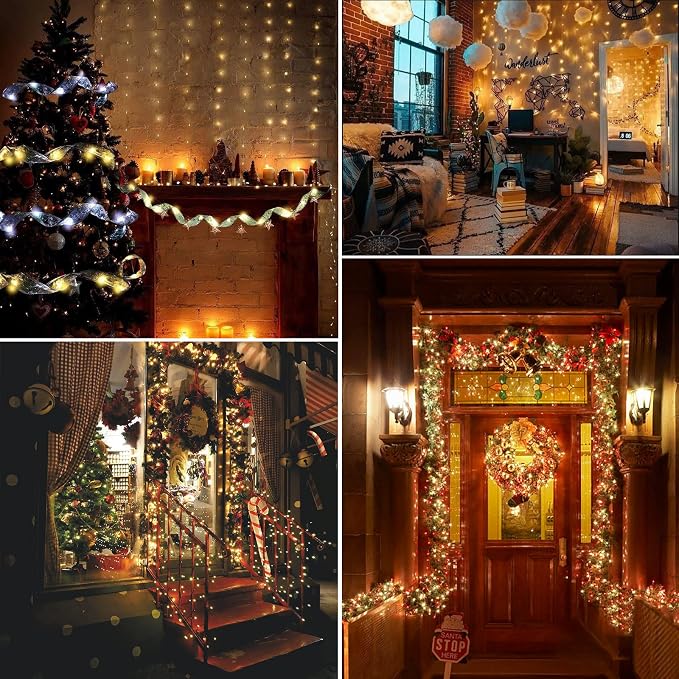 OMIKA Fairy Lights Plug in, 16 Color Changing, 40ft 120 LED Twinkle Lights with Remote Timer, 132 Modes Firefly Decorative Lighting for Bedroom Wedding Christmas Tree Halloween Décor
