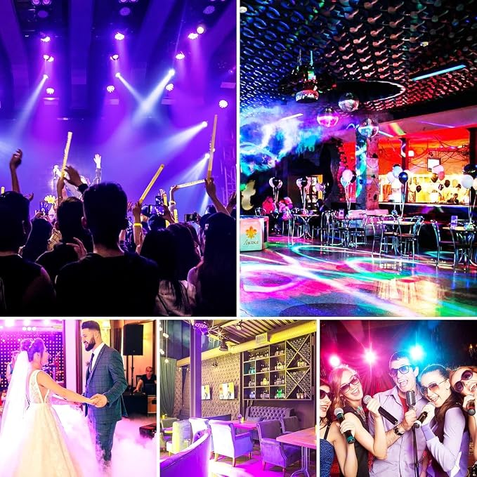 Rechargeable Par Can Lights U`King Wireless LED Uplights Battery Powered Uplighting RGB 36W Stage Lighting for Events DJ Disco Wedding Party - 4 Pack