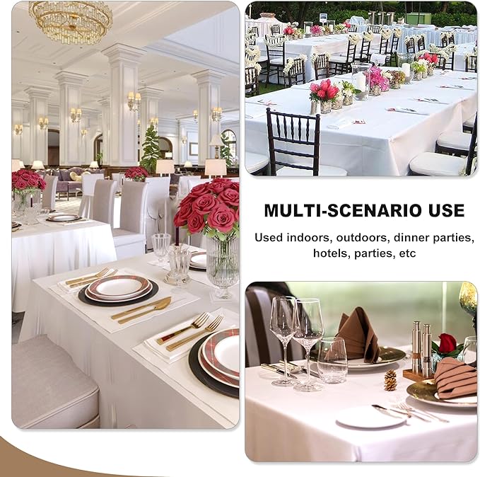 Fitable Pink Rectangle Tablecloths for 6 Foot Tables, 6 Pack - 70 x 108 Inches - Stain Resistant and Washable Table Clothes, Polyester Fabric Table Covers for Wedding, Party, Banquet, Buffect