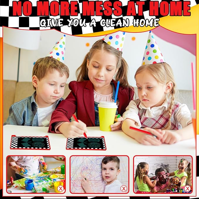 Nezyo 24 Pack Race Car Theme Party Favors Mini LCD Writing Tablet 4.6 Inch Doodle Board Drawing Tablet Erasable Reusable Electronic Drawing Pads for Race Car Party Decor Birthday Supplies