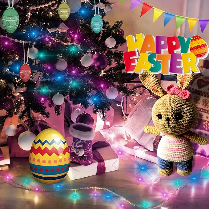 300 Led Multi Color Outdoor String Lights Waterproof Easter Decorations, 108 Ft 8 Modes Twinkle Plug in Fairy Lights for Bedroom Yard Wedding Room Decor