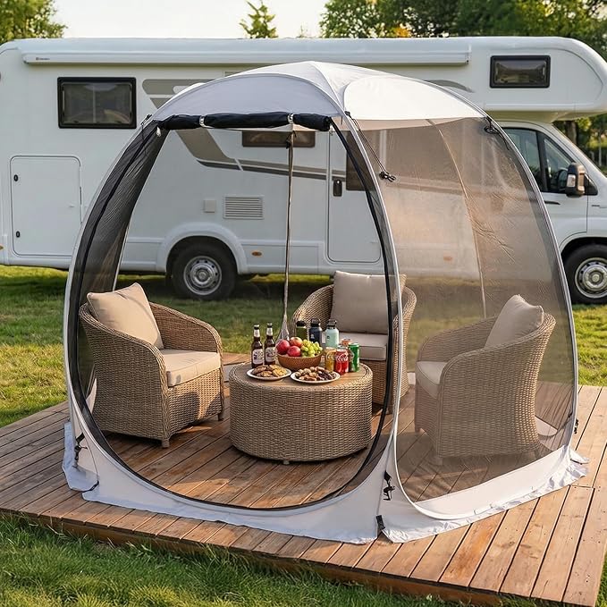 LEEDOR Pop Up Screen House, 6-10-15 Person Outdoor Screen Tent，Camping Screen Room with Carry Bag, Screened Gazebo with Mosquito Netting, Instant UV Resistant Sun Shelter for Garden, Patio, Backyard