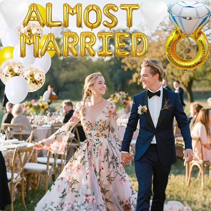 Wedding Rehearsal Dinner Decorations, Almost Married Balloons Backdrop | Wedding Rehearsal Decorations, Engagement Bridal Shower Bachelorette Party Supplies
