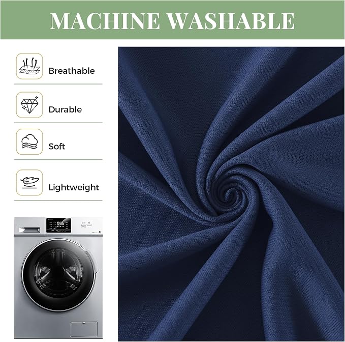 Navy Blue Square Tableloths 34x34 Inch 2 Packs, Stretch Fitted Square Table Cloth Washable Fabric Card Table Cover with Pleated Ruffle Skirt for Dining,Kitchen,Buffet Parties,Trade Show,Vendor Stand