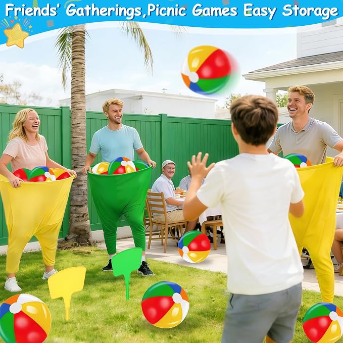 Granny Pants Yard Game Set, Granny Pants Family Party Outdoor Games with Pants Bouncy Balls Stakes Storage Bag for Large Group, Birthday Party Gift, Carnival Party Reunion Gathering