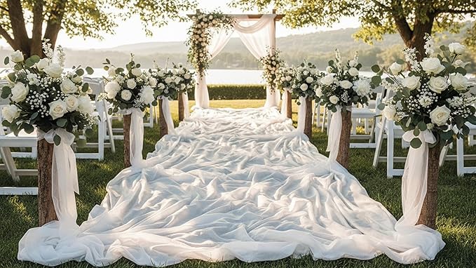 Anderson's White Flame Retardant Gossamer, 59 Inches x 100 Yards, Sheer Fabric for Wedding Decorations, Baby Shower, Gender Reveal, Prom, Homecoming, Event Photos, Drapes