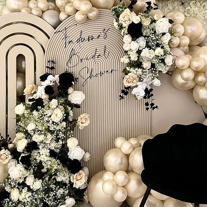 108Pcs Pearl White Double Stuffed Balloons Different Size, 18/12/10/5 inch White Pearl Ivory Balloons Garland Arch kit for Wedding Birde to be Engagement Birthday Baby Shower Decorations