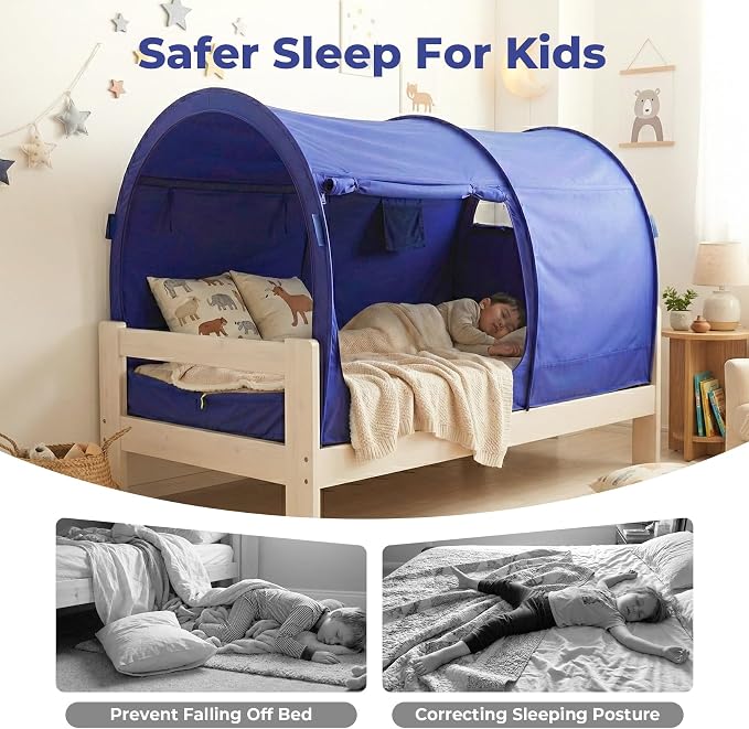 LEEDOR® Bed Tent Dream Tent Bed Canopy Shelter Cabin Sleeping Tent Indoor Pop Up Privacy Warm Breathable Mosquito Mesh Twin/Full/Queen for Kids and Adult (Mattress Not Included)