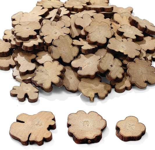 Gerrii 90 Pcs Irregular Wood Slices Log Slices for Centerpieces Small Unfinished Wood Craft Natural Tree Decoration for Table DIY Craft Art Christmas Ornament Engraving Cup Coaster Home Decor