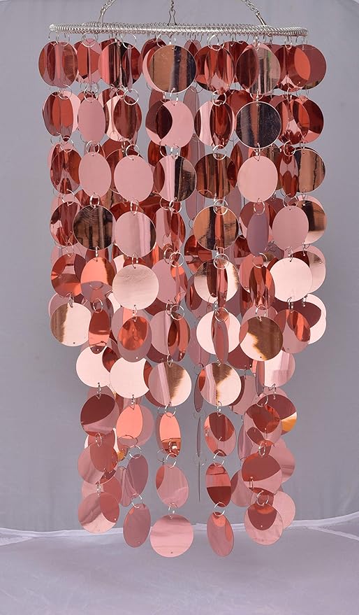 Bling Hanging Chandelier Great idea for Wedding Chandeliers Centerpieces Decorations and Any Event Party Decor (Rose Gold)
