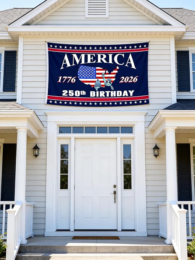 250 Anniversary USA Flag - 3x5 Ft Double Sided 3 Layers Patriotic Flags - 4th of July Decorations Independence Day American 250th Anniversary Flag 1776-2026 for Indoor Outdoor Decoration