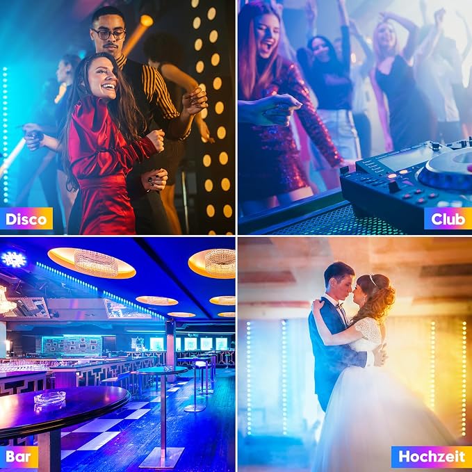 Led Stage Lights Bar,72W 24LEDs RGB Dj Strobe Party Lights Bar 3 in 1 Wall Washer Light Indoor with DMX Control AutoPlay Sound Activated Color Changing for Church Christmas Wedding Dance (1)