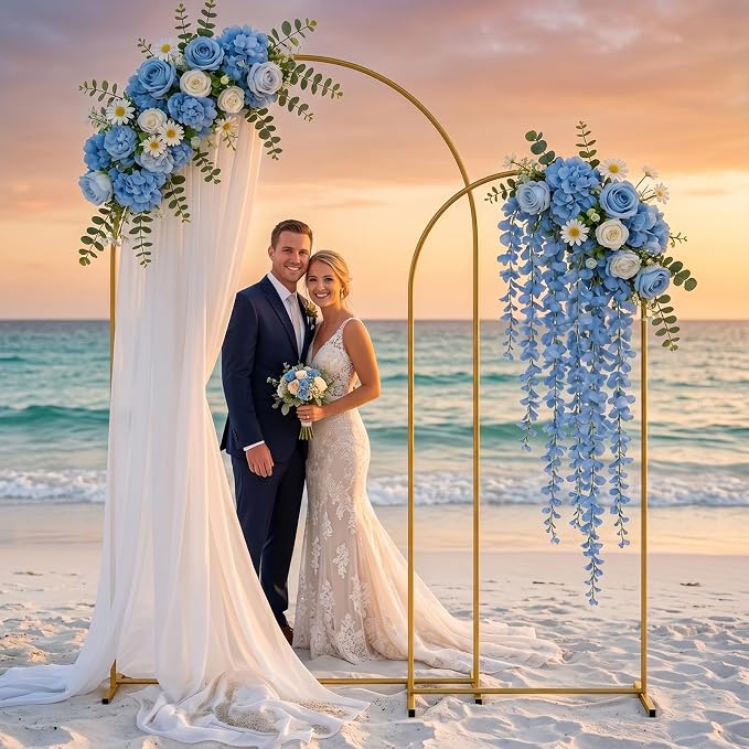Metal Arch Backdrop Stand 7.2FT+6FT: Wedding Arch Frame for Ceremony Balloon Arch Stand for Birthday Anniversary Wedding Party Baby Shower