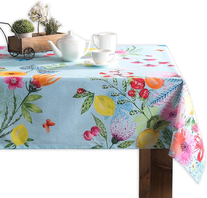 Maison d' Hermine Table Cloth Square Table 100% Cotton 54 x 54 Inches Tablecloth Reusable Decorative for Dining Kitchen Room Farmhouse Party Home Hotel Restaurant Spring Summer - Jardin D'Ete - Mint