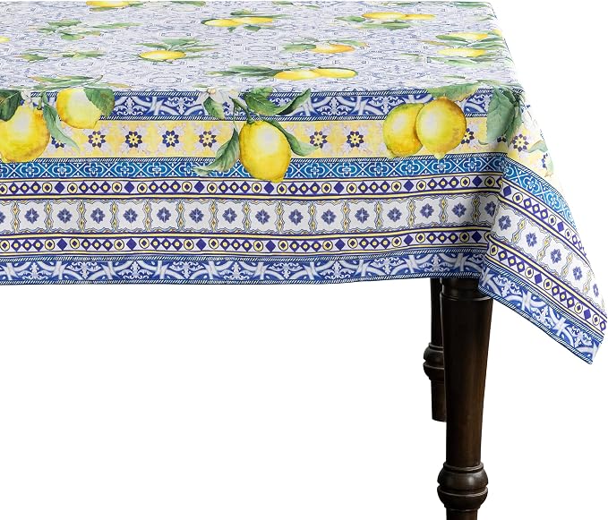 Maison d' Hermine Table Cloth Rectangle Table 100% Cotton 54 x 72 Inches Tablecloth Reusable Decorative for Dining Kitchen Room Farmhouse Party Home Hotel Restaurant Spring Summer - Citrus