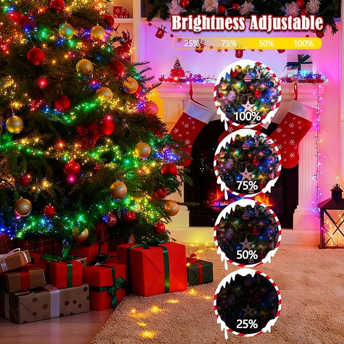 2026 New Voice Control 88ft 240LED Smart Christmas String Lights Outdoor/Indoor | String Lights with Remote, 12Modes, 7Voice Commands & Timers, Christmas Twinkle Light for Xmas Tree Decor (Multicolor)