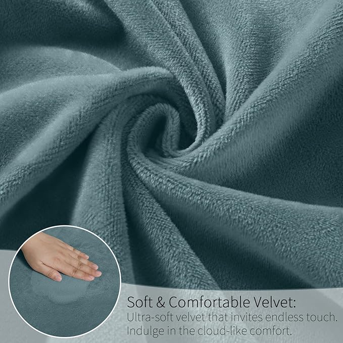 MOSAYT Velvet Stretch Chair Covers for Dining Room Set of 4 - Soft Slipcovers with Thick Removable Fabric for Parsons Chairs, Washable Seat Protectors for Kitchen, Banquet & Home Decor, Teal