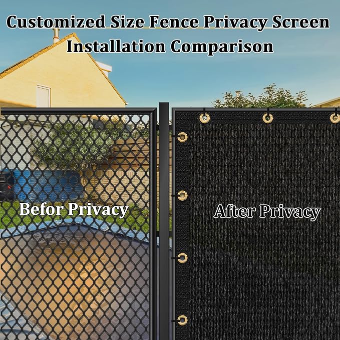 Shade&Beyond 5'x89' Black Privacy Screen Fence Cover 170 GSM Fencing Mesh Fence Panel for Wall Garden Yard Backyard Indoor Outdoor Home Decoration
