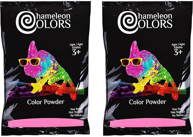 Chameleon Colors Pink Gender Reveal Powder, Two 1 lb Bags, Vibrant Pink Color, Powder for Baby Girl Gender Reveal, Easy-Open Bags, Easy Cleanup, Non-Toxic
