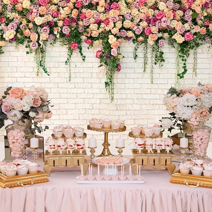 12x10ft Pink Floral Backdrop for Bridal Shower White Wall Photography Background Couple Wedding Party Decorations Bride Engagement Banner Props