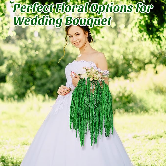 Suncalla Spring Natural Dried Amaranthus Hanging Flowers Amaranthus Artificial Flowers for Wedding Arch Bouquet Floral Garland Wall Home Decoration