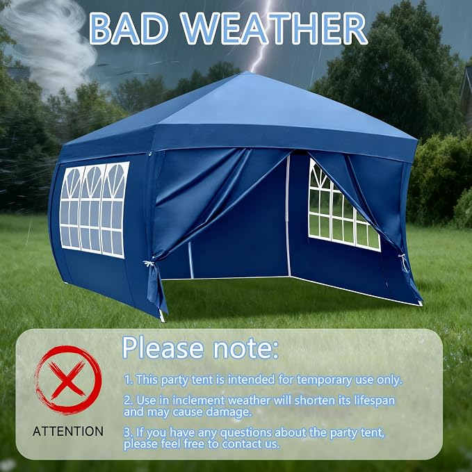 10 X 10FT White Pop Up Canopy Party Tent, Outdoor Commercial Instant Gazebo with 4 Removable Sidewalls for Events, Wedding, Backyard, Patio, Easy Set Up Sun Shade with Carrying Bag