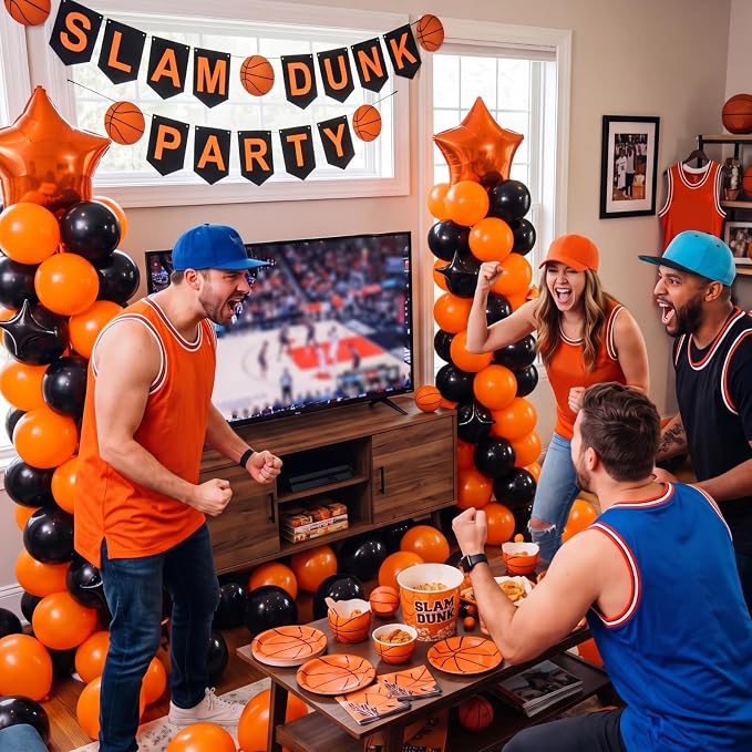 Gejoy 110 Pcs Orange Black Balloons Column Stand Kit Adjustable Tower Stand from 1.4 to 6.6 ft with Bases for Back to School Wedding Birthday Baby Shower Party