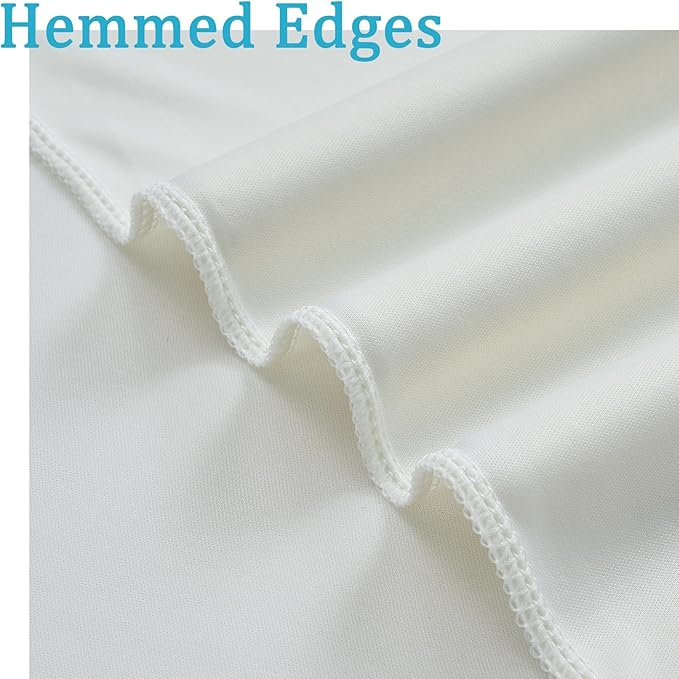 60ftx10ft Wrinkle Free Ivory Backdrop Curtains for Parties, Silky Polyester Photo Backdrop Drapes 12 Panels 5x10ft Back Drop Cloth for Wedding Birthday Baby Shower Photography Background