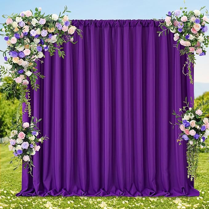 Backdrop Curtains Purple Polyester Background: 10ftx8ft Backdrop Fabric Wall Backdrop Wedding Decorations Drape Fiestas Graduation Halloween