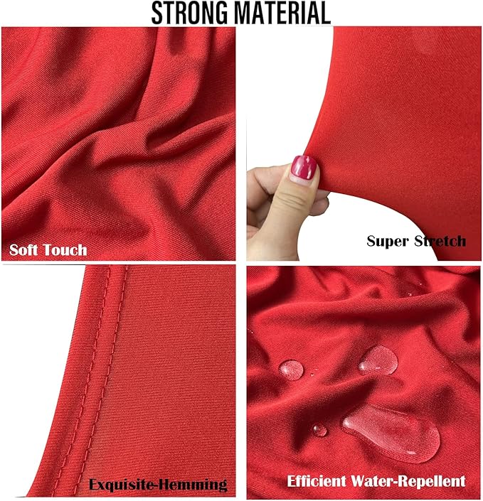 40PCS Stretch Spandex Folding Waterproof Chair Covers,Universal Fitted Chair Cover Protector for Wedding Party Banquet Holidays Celebration Decoration(Red)