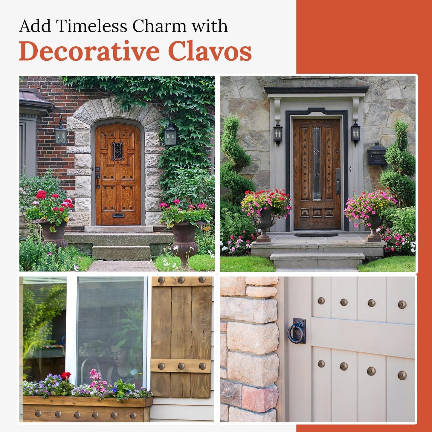 10 Pack 1.25" Round Head Iron Clavos Decorative Nails – Unfinished – Handmade Rustic Round Fasteners for Farmhouse Shutters, Faux Wood Beams, Barn Doors, Shutters, Gates – Ornamental Wood Accent