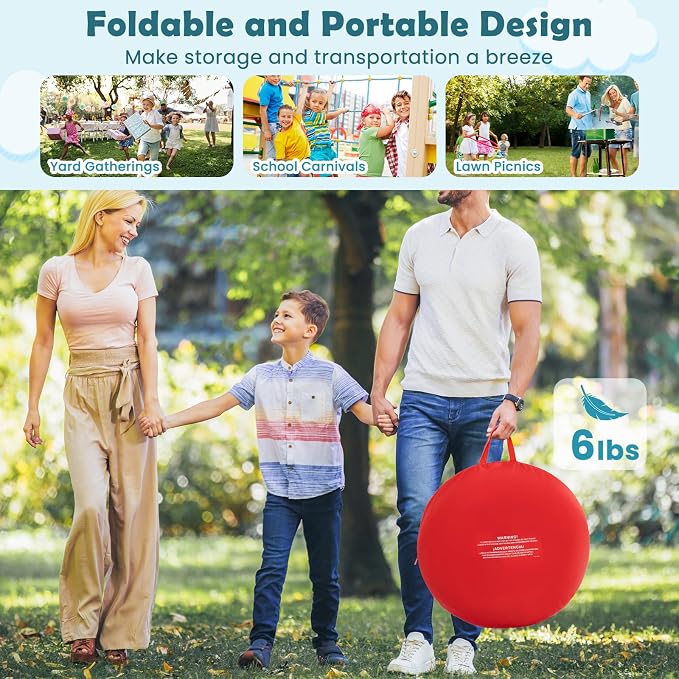 Goplus Giant Dart Board w/ 4 Kick Balls, Carrying Bag, Foldable Portable Throw & Kick Soccer Sport Target Games for Kids Adults Family Activities, Outdoor Yard Lawn Party Carnival Games