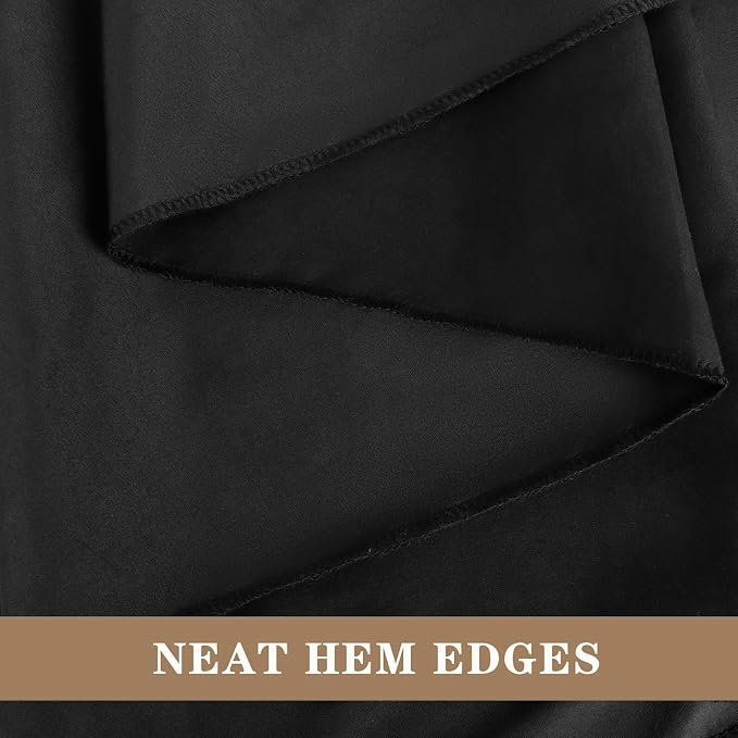 6 Pack 120 Inch Black Round Tablecloth, Soft Easy to Iron Washable Polyester Table Cloth, Decorative Fabric Table Cover for Dining Table, Buffet Parties and Camping