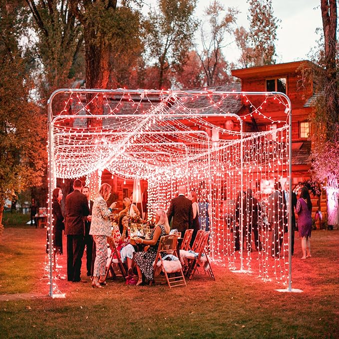 500 LED Red Christmas Lights, 165ft Red String Lights 8 Modes Clear Wire, Connectable Waterproof Plug in Twinkle Fairy Light for Tree Bedroom Indoor Outdoor Christmas Decorations