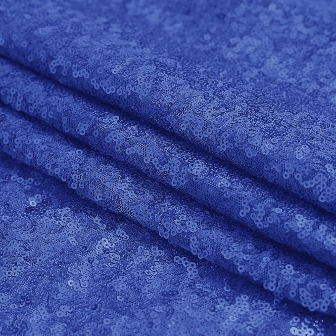 Sugargirl Royal Blue Sequin Backdrop Curtain 4FTx8FT Glitter Royal Blue Background Drapes Sparkle Photography Backdrop for Party Wedding Birthday Wall Decoration(2 Panels)