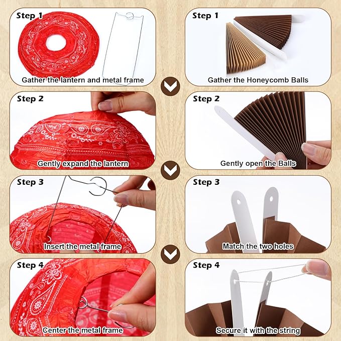 Retisee 18 Pcs Western Cowboy Party Decor Theme Hanging Paper Lanterns with Wagon Wheels Straw Hay Bales Honeycomb Ball Fans for Wild West Rodeo Birthday Wedding Supplies