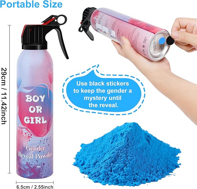 Large Gender Reveal Smoke Bombs 4 Packs, Blue Biodegradable Powder Spray for Baby Boy Reveal, Long-Lasting 10ft Smoke Effect, Unique Gender Reveal Ideas & Party Decorations