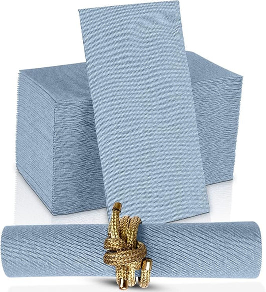 Disposable Cloth-Like Paper Napkins, 1000 Pack 12" x 17" Linen-Feel Blue Denim Dinner Napkins For Wedding, Party, Kitchen Or Bathroom