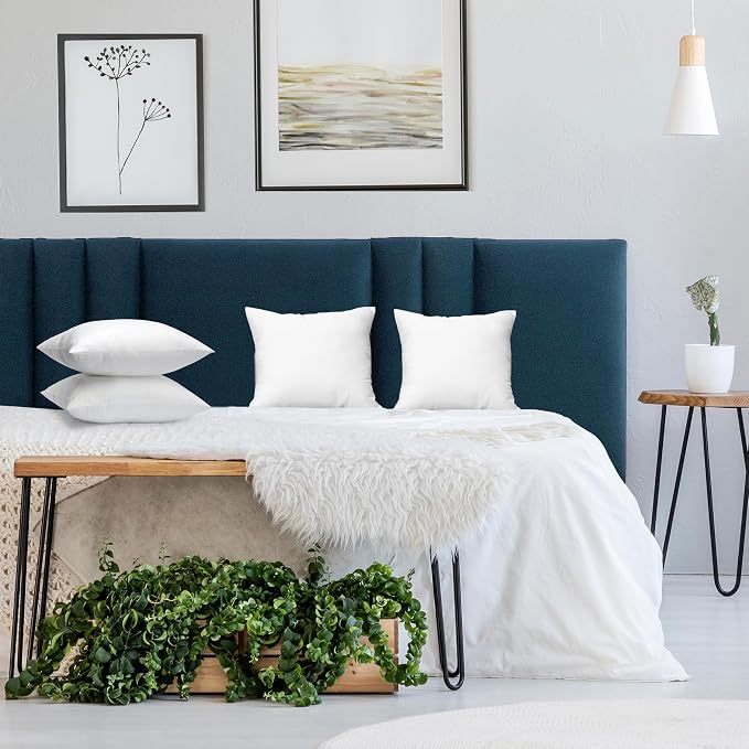 Utopia Bedding Throw Pillows (Set of 4, White) – 12 x 12 Inches Down Alternative Pillows for Bed, Sofa, and Couch - Fluffy Decorative Stuffer Pillow for Indoors & Outdoors