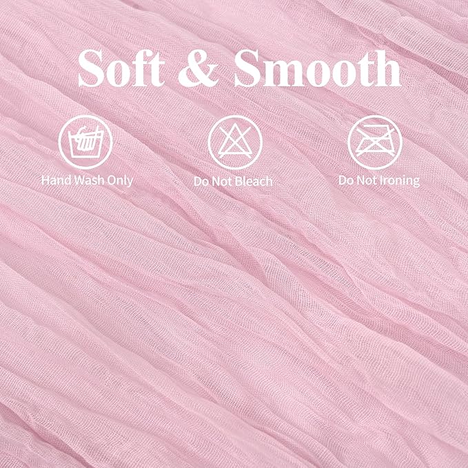 16 Pack 10Ft Cheesecloth Table Runner Light Pink, 20 x 120 Inch Rustic Gauze Boho Cheese Cloth Table Runners Wedding Long Table Runner for Wedding Party Bridal Shower Table Decoration