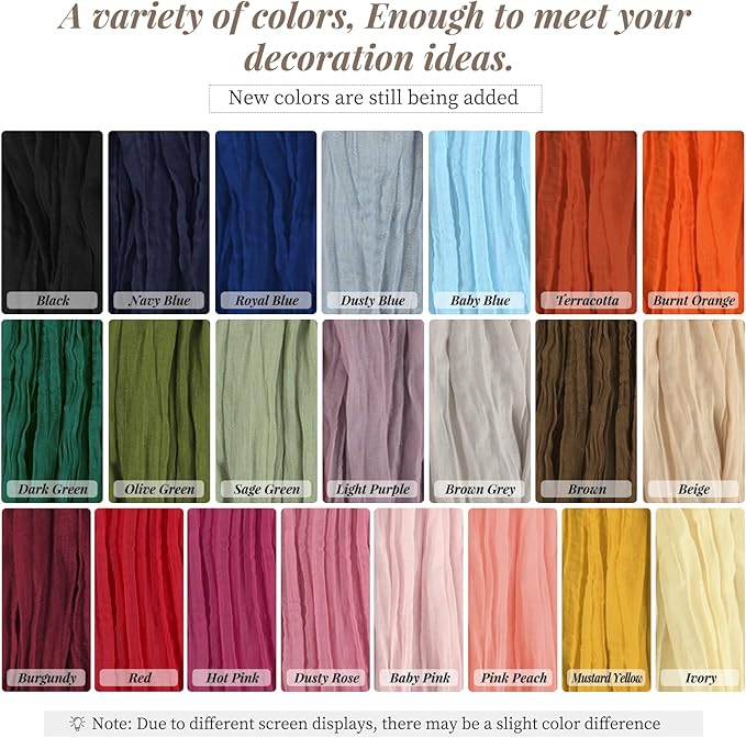 15 Packs Terracotta Cheesecloth Table Runner, 10 Ft Rustic Gauze Boho Wedding Table Runner Decoration, Wedding Table Decor Table Cloth for Wedding Party Bridal Shower Table,21.5x120in
