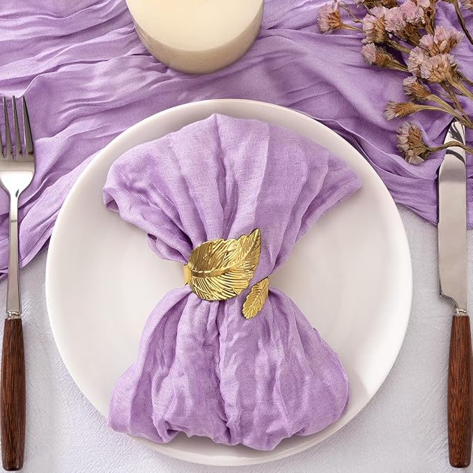 50 Pack Lilac Cheesecloth Napkins Cloth Spring Summer Cloth Napkins Set of 50 Bulk 21x21 Inches for Wedding Baby Bridal Shower Birthday Dinner Party Home Table Decor