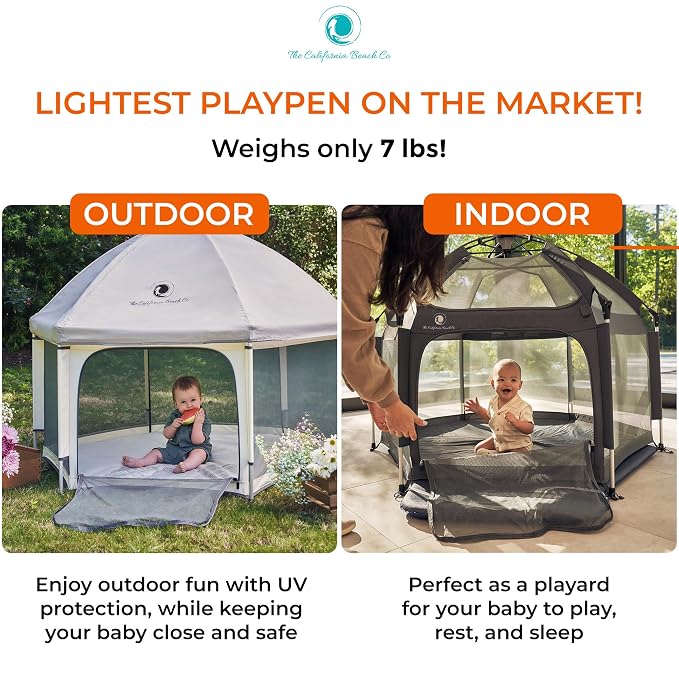 POP 'N GO PLAYPEN - Indoor & Outdoor Baby Playpen for Babies and Toddlers - Baby Beach Tent, Foldable, Portable W/Canopy, Travel Bag, & Mosquito Net - Pop Up Pack and Play Tent (Lavender)