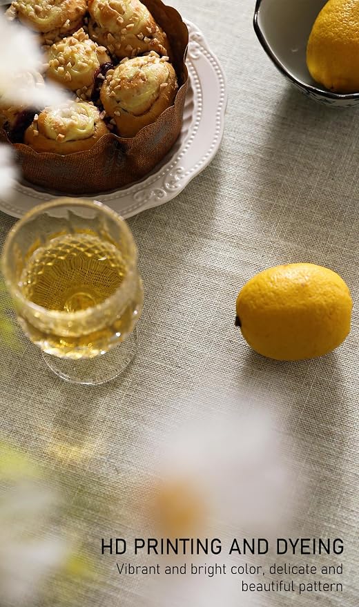 ISAENNE Designer Linen Small Square Tablecloth,55"x55"-Segerman B | Chinoiserie Vintage Elegant Floral Durable Table Cloth,Beautiful,Heavyweight,Dining Room,Tea Party,Kitchen,Thanksgiving