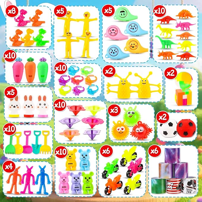 200 PCS Prefilled Easter Eggs with Toys Inside, Bulk Easter Eggs Filled for Easter Egg Hunt, Easter Party Favors & Easter Basket Stuffers for Kids